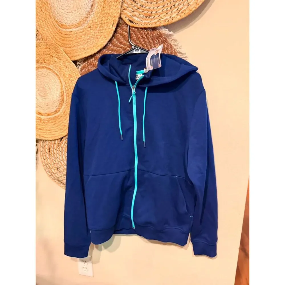 Crane Men’s Navy Blue Full-Zip Training Hoodie Size Medium New With Tags